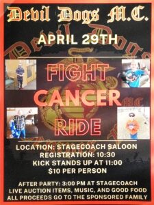 Devil Dogs MC Fight Cancer Run @ Stage Coach Saloon